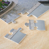 Tulpenpleister en banken in de regen legpuzzel (Zijkant)