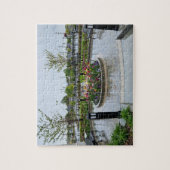 Tulpenpleister en banken in de regen legpuzzel (Verticaal)