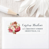 Tulpenpompoen Blozende Marsala Glitter Baby Shower Etiket (Insitu)