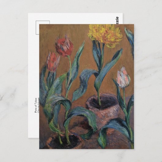 Tulpenpotten van het Claude Monet-Briefkaart Briefkaart (Voorkant / Achterkant)