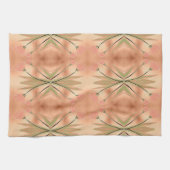 Tulpenprint theedoek in roze koraal en groen (Horizontaal)