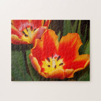 Tulpenpuzzel met gouden hart, 28 x 35,5 cm, 252 st legpuzzel