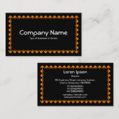 Tulpenrand - Sinaasappel op zwart Visitekaartje (Voorkant / Achterkant)