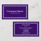 Tulpenrand - Wit op Deep Violet Visitekaartje (Voorkant / Achterkant)