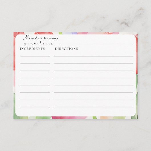 Tulpenrecept Kaarten (Voorkant)