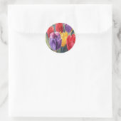 Tulpenregenboog Ronde Sticker (Tas)