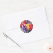 Tulpenregenboog Ronde Sticker (Envelop)