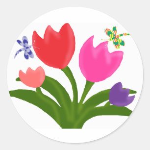 Tulpenstickers Ronde Sticker