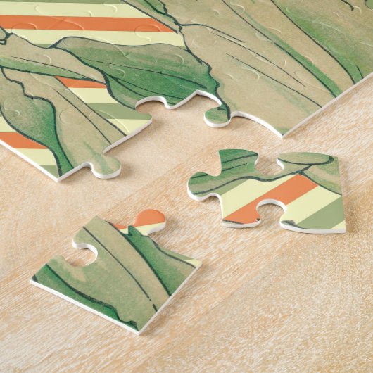 Tulpentrio  retro kunst legpuzzel (Zijkant)