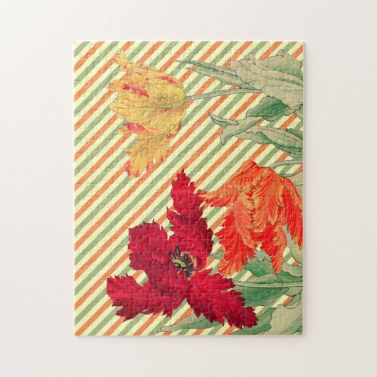 Tulpentrio retro kunst legpuzzel (Verticaal)