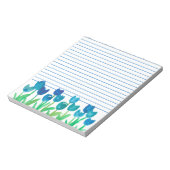 Tulpentuin Blauwe Waterverf Bloemen gevoerd Notitieblok (Linkerzijde)