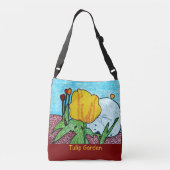 Tulpentuin diep rood crossbody tas (Achterkant)