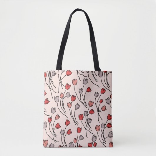 Tulpentuin in roze tote bag (Voorkant)