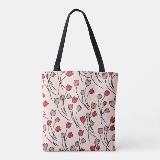Tulpentuin in roze tote bag (Achterkant)