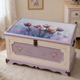 Tulpentuin met blozende lavendel decoupage tissuepapier