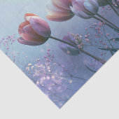 Tulpentuin met blozende lavendel decoupage tissuepapier (Detail)