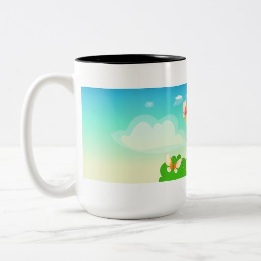 tulpentuinvlinder tweekleurige koffiemok (Links)