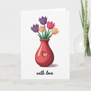 Tulpenvaaskaart met liefde kaart