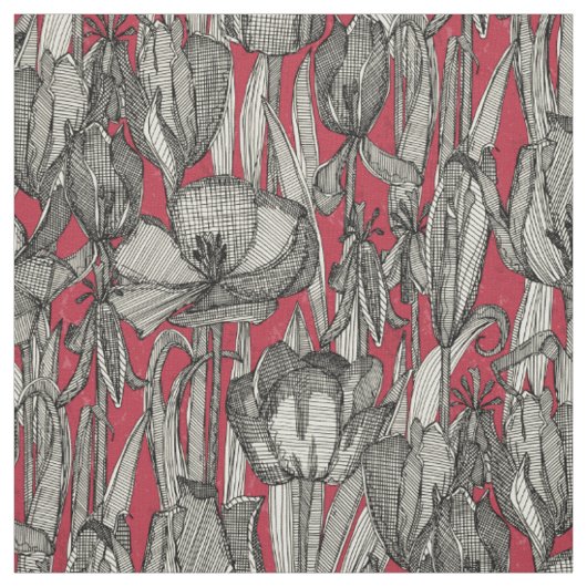 tulpenval rood stof (Swatch)