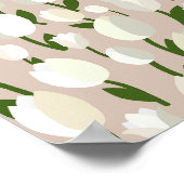 Tulpenveld 02 beige en wit poster (Hoek)