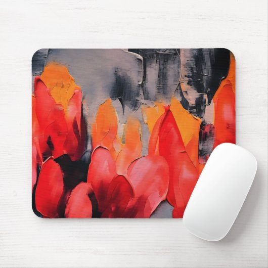 Tulpenveld – Abstracte bloemenintensiteit Muismat (Met muis)