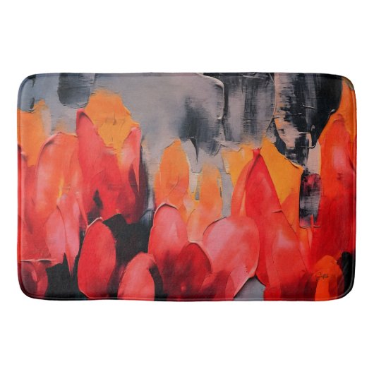 Tulpenveld – Abstracte bloemintensiteit Badmat (Voorkant)