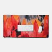 Tulpenveld – Abstracte Bloemintensiteit Bureaumat (Keyboard & Muis)