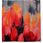 Tulpenveld – Abstracte bloemintensiteit Douchegordijn (Voorkant)