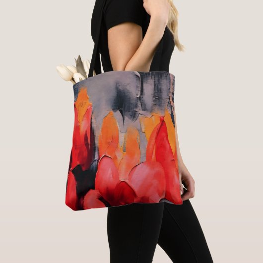 Tulpenveld – Abstracte bloemintensiteit Tote Bag (Dichtbij)