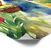Tulpenveld kleurrijke Waterverf Poster (Hoek)