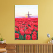 Tulpenveld - Landschap - Lente in Nederland  Canvas Afdruk (Insitu (Woonkamer))