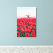 Tulpenveld - Landschap - Lente in Nederland  Canvas Afdruk (Insitu (Houten vloer))