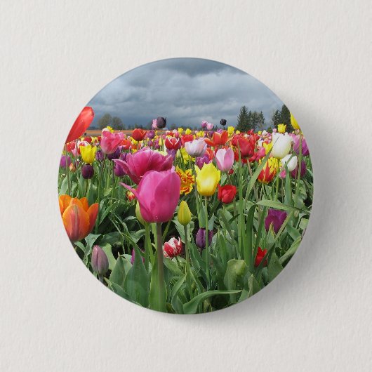 Tulpenveld Ronde Button 5,7 Cm (Voorkant)