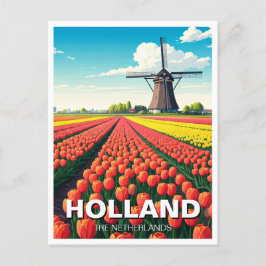 Tulpenvelden Windmolen Holland Nederland Briefkaart