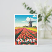 Tulpenvelden Windmolen Holland Nederland Briefkaart (Staand voorkant)