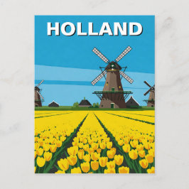 Tulpenvelden Windmolen Holland Nederland Briefkaart