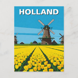 Tulpenvelden Windmolen Holland Nederland Briefkaart