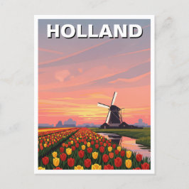 Tulpenvelden Windmolen Holland Nederland Briefkaart