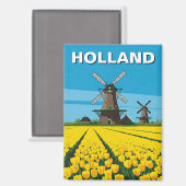 Tulpenvelden Windmolen Holland Nederland Magneet (Voorkant / Achterkant)