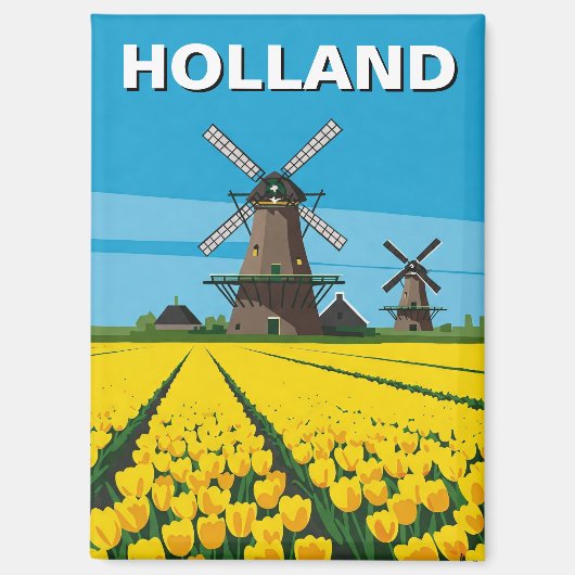 Tulpenvelden Windmolen Holland Nederland Magneet (Voorkant)
