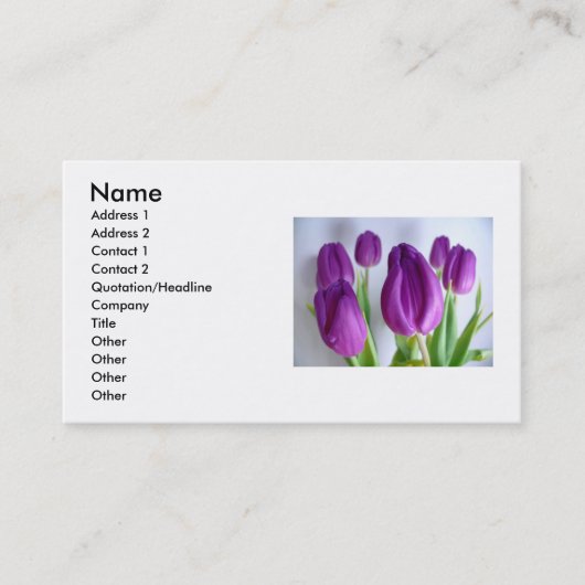 TulpenVisitekaartje Visitekaartje (Voorkant)
