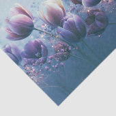 Tulpenweide-decoupage met lavendelroze gloed tissuepapier (Detail)