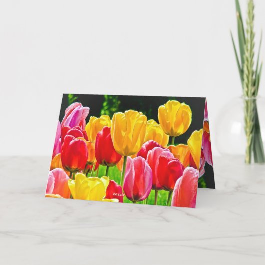 TulpenWenskaart Feestdagen Kaart (Achterkant)