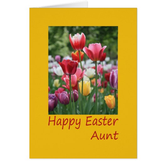 Tulpkaart voor tante Happy Easter (Voorkant)