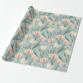 Tulpprint Inpakpapier Met Krachtige Bloembladen (Uitgerold)