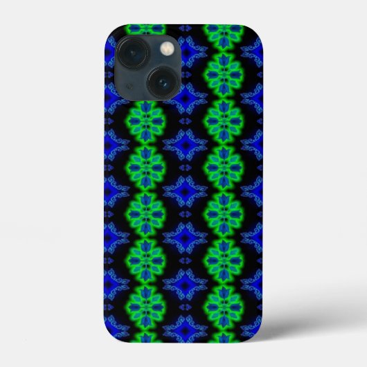 Tulps Artdeco in Retrostijl groen zwart Case-Mate iPhone Case (Achterkant)