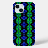 Tulps Artdeco in Retrostijl groen zwart Case-Mate iPhone Case (Achterkant)