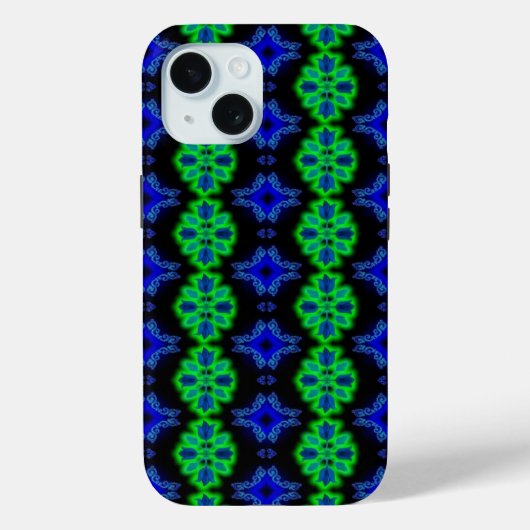 Tulps Artdeco in Retrostijl groen zwart Case-Mate iPhone Case (Achterkant)