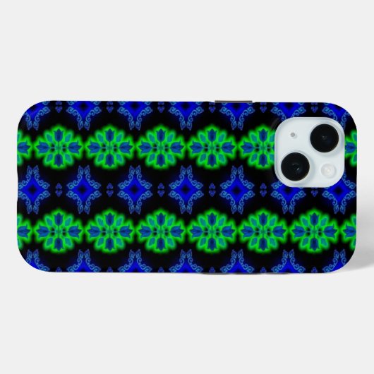 Tulps Artdeco in Retrostijl groen zwart Case-Mate iPhone Case (Achterkant (horizontaal))
