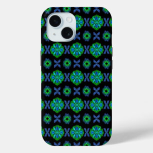 Tulps Artdeco in Retrostijl groen zwart iPhone 15 Case